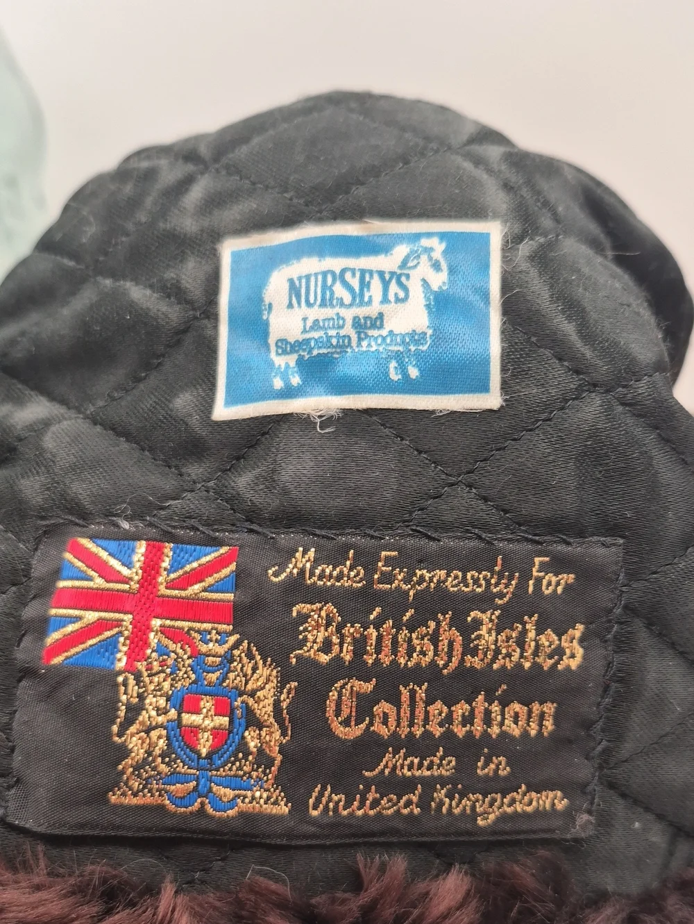 Vtg Nurseys of Bungay Sheepskin Fur Pillbox Hat Made in UK
